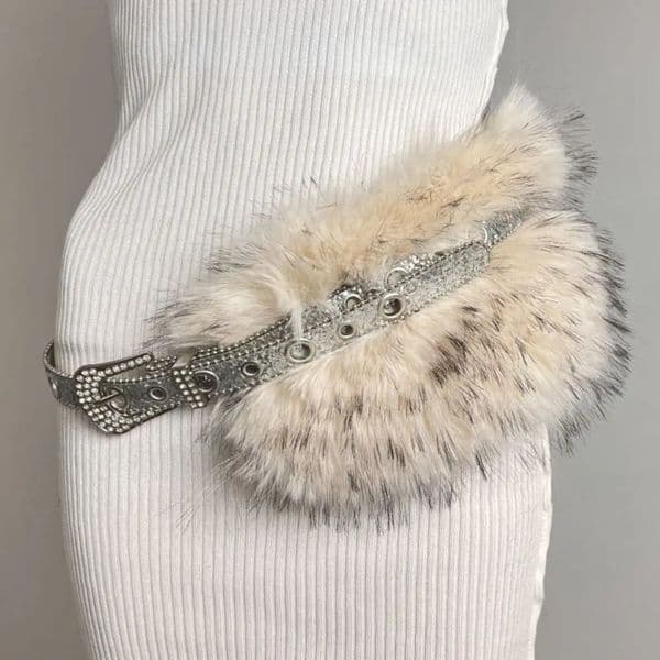 Vintage Trendy n Faux Fur Belts Y2K Allmatch Plush Waist Belts Punk Furry Fur Cowgirl Waistband Women Fashion 251010