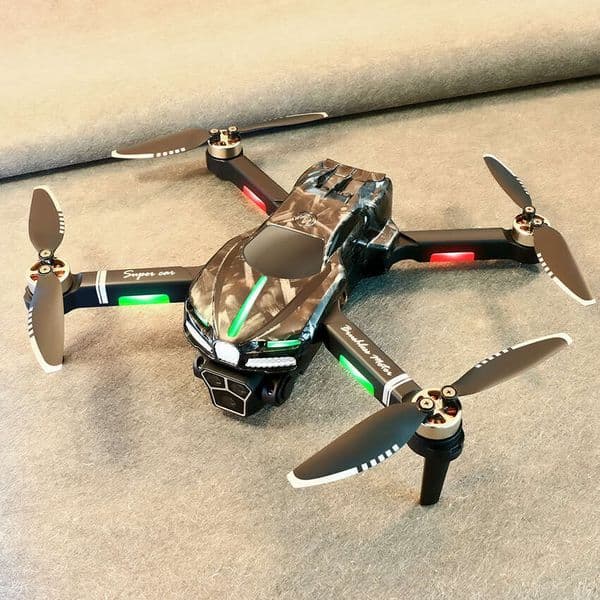 New V186 Drone HD power adjustment Three Camera Aerial Photography Long Endurance brushless motorRemote Control Aircraft Toy DRONE Forged Carbon 8K-One battery