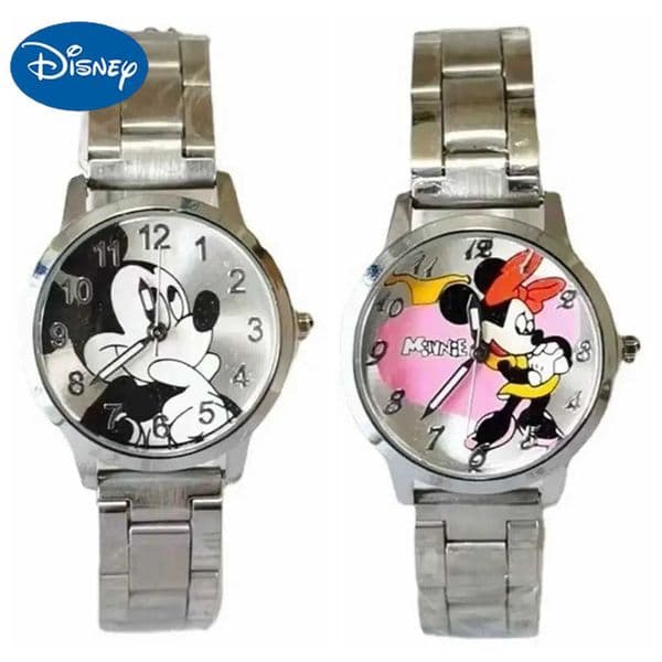 Disney Childrens Watch Mickey Mouse Minnie Gold Silver Watch Childrens Boys Girls Watches Steel Students Quartz Watch H251016