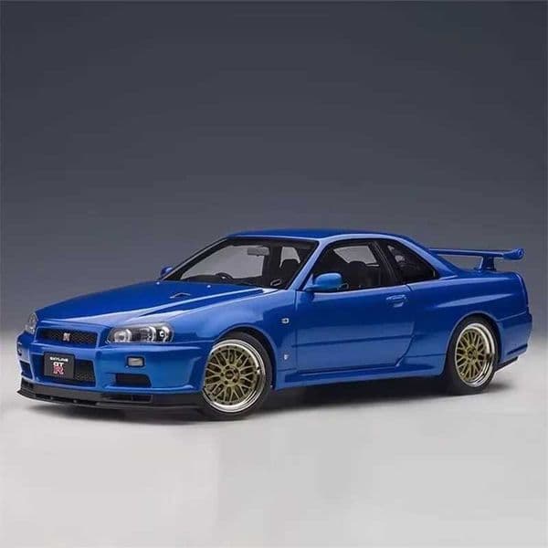 118 Skyline Ares GTR GTR R34 Alloy Sports Car Model Diecasts Metal Racing Car Vehicles Model Simulation Sound Light Kids Gifts W251016