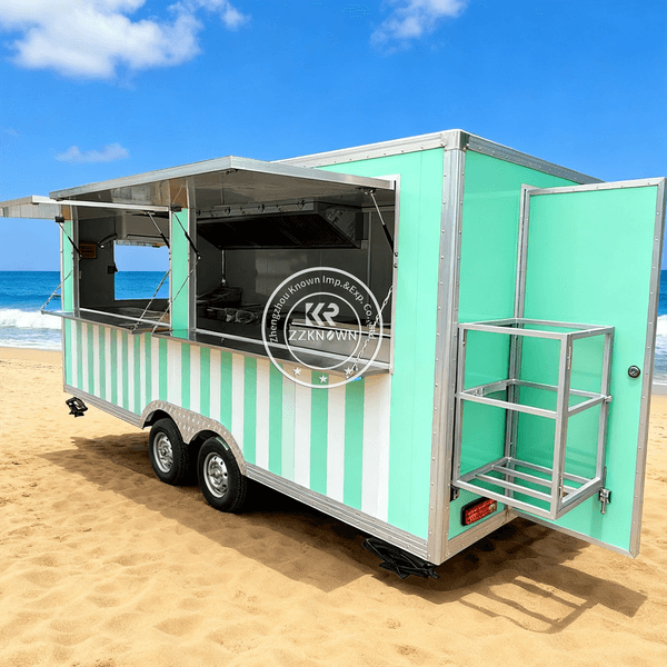 Customized Mobile Food Truck Square Catering Truck Mobile Kitchen Fully Equipped Street Restaurant Hot Dog Cart Coffee Kiosk Food Trailer for Snack