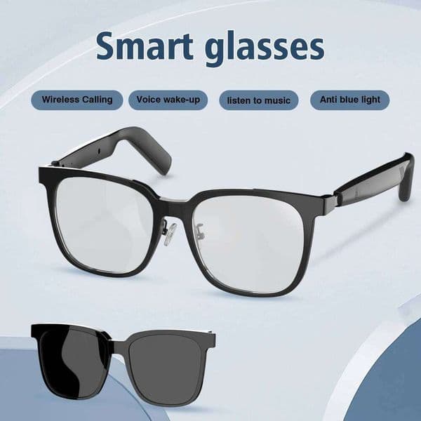 smart glasses, can answer/make calls, intelligent noise reduction, touch voice assistant, unisex, blue light blocking glass