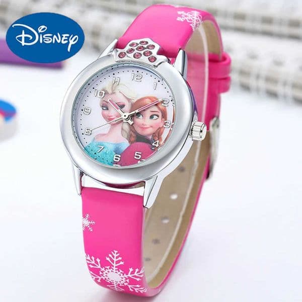Disney Elsa Watch Girls Elsa Princess Kids Watches Leather Strap Cute Childrens Cartoon Wristwatches Gifts for Kids Girl Frozen Clock H251016