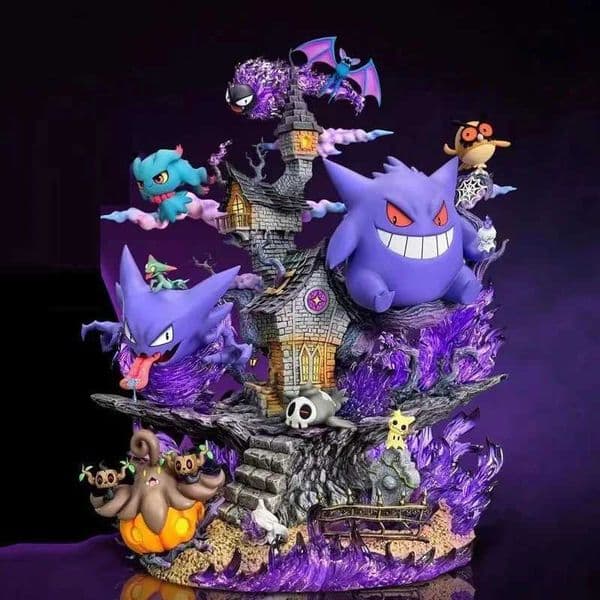 32cm126in Ainme Figure Gengar Evolution Family bucket Action Figures Pvc Statue Collection Model Toys Gifts L260105 Y260522