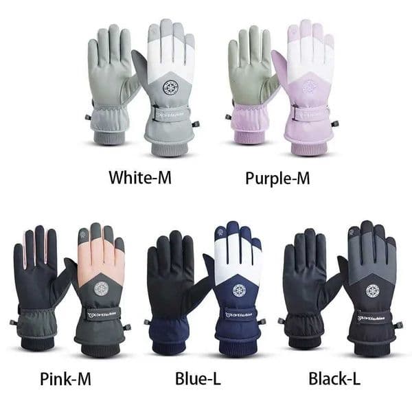 2025 Winter Snowboard Ski Gloves PU Leather Nonslip Touch Screen Waterproof Motorcycle Cycling Fleece Warm Riding Gloves Y251015