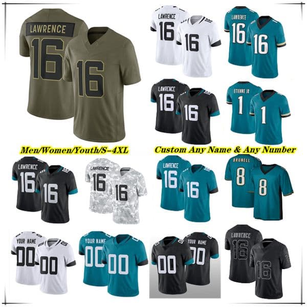 American Football Jersey Trevor Lawrence Travis Hunter Travis Etienne Bhayshul Tuten Brian Thomas Jr Devin Lloyd Brenton Strange Foyesade Oluokun Washington 4XL