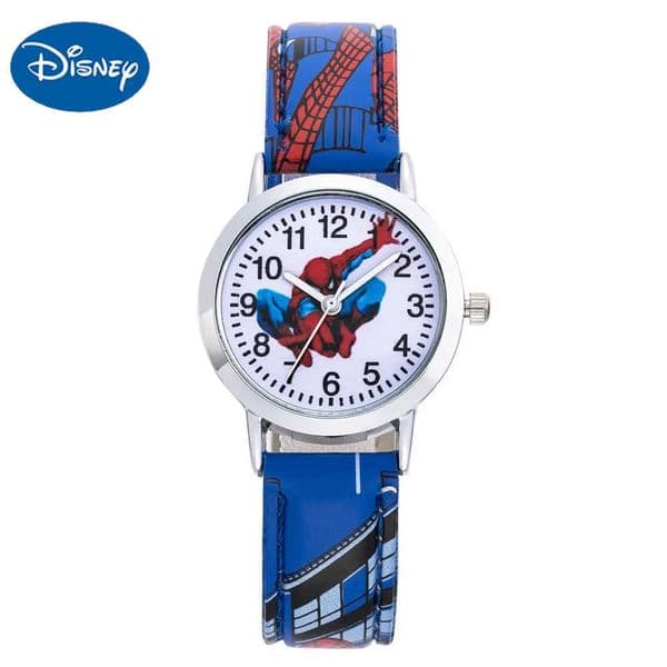 Disney Spider Man Watches Cute Cartoon Watch Kids Watches Boys Christmas Gift Leather Quartz Watch children Watches H251016