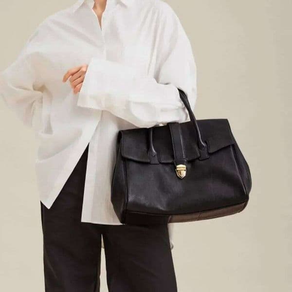 Leather for Women Designer Handbags Large Capacity Work Tote Bag Trendy Clutch Purse Premium Commuter Handbag