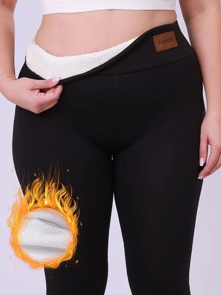 Plus Size Women highwaisted fleecelined leggings warm thick and stretchy long pants suitable for cold weather 251014BJ