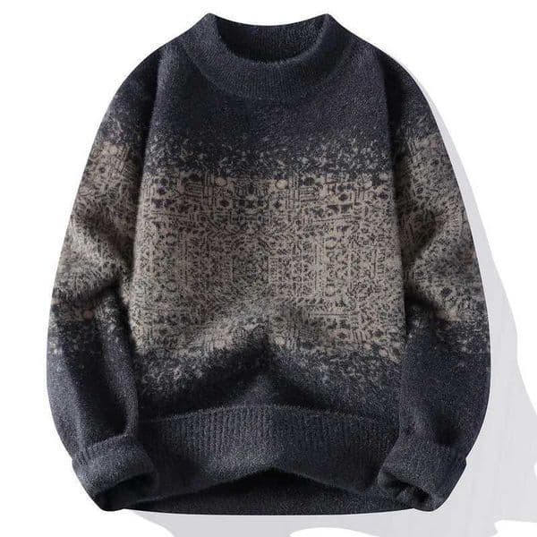 Retro Contrasting Mens Brand Clothing Autumn Winter Casual Cashmere Knitted Pullover Mens Warm Round Neck Base Sweater J251116