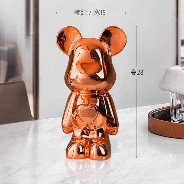 2026 New Bear Electroplated Light Luxury Ornaments Wine Doll Set Living Room TV Cabinet Home Soft Furnishings Decoration Toys