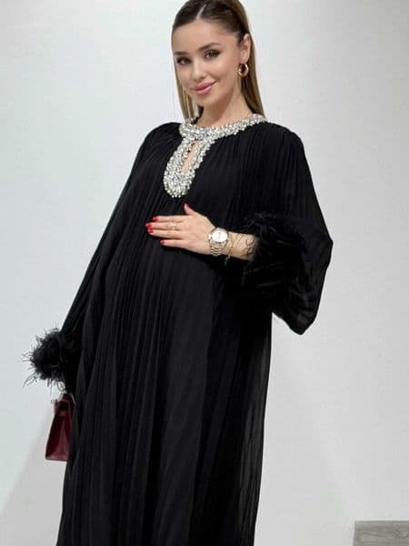 Eid Muslim Party Dress for Women Ramadan Diamonds Feathers Abaya Long Dresses Kaftan Vestidos Dubai Robe Jalabiya 2025 Abays X251016