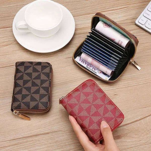 Lacel Urwebin Designer Slant plaid zipper Multi-card position bag Women's small ultra-thin bank credit card holder Large capacity luxury wallet Y260123