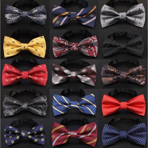 Adjustable Pretied Bow Tie For Men Purple Black Yellow Dots Stried Double Fold Ties Waterproof Wedding Business Bowtie 251015