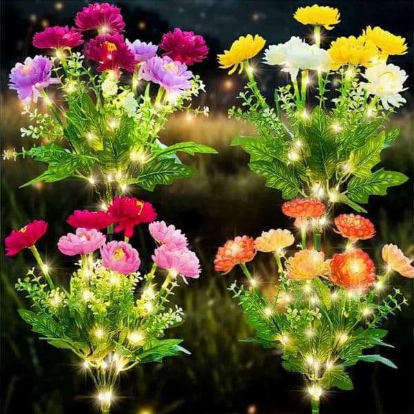 Solar LED lights snow lotus flower lawn lamp outdoor waterproof yard lights garden courtyardholiday party decoration W251114