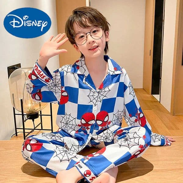 Disney Spring And Autumn Girls And Boys Pajamas Long Sleeve Cartoon Cardigan Pajamas H251016