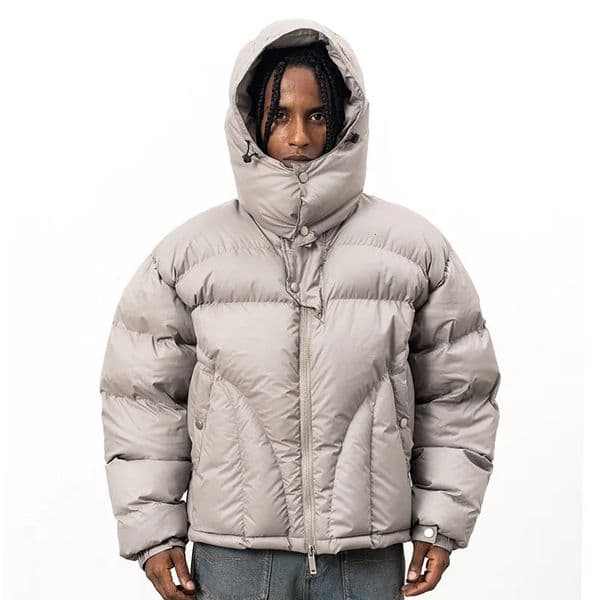 Winter hooded down jacket thickened 251017