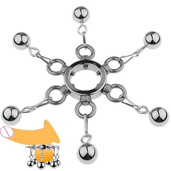 Penis Cock Ring Ball Stretching Weights for Men Testicles Man Erection Training Sex Toys Adult Goods Dick Bondage Male Chastity