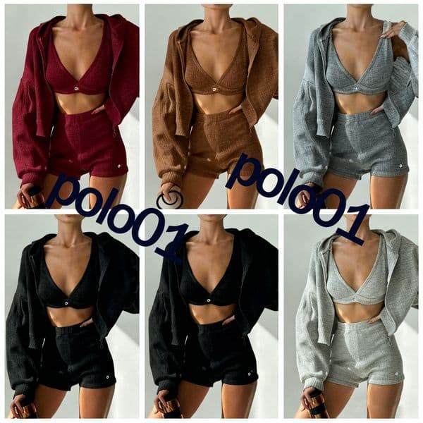 Yoga suit with full zipper hooded yoga jacket, outdoor sports running, loose striped suspender, solid color three piece set, yoga shorts