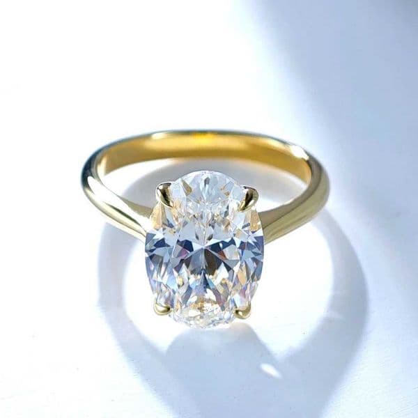 FIRERING 5ct Oval Moissanite Ring 8x12MM with Certificate Passed Diamond Test Rings Women Wedding Jewelry Gift S925 Silver W251017