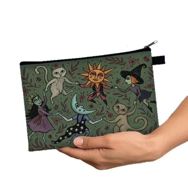 Cat and Moon Makeup Bag Trendy Durable Storage Bag Portable Forest Bag Gift Zipper Toiletry Bag Travel Organizer251011