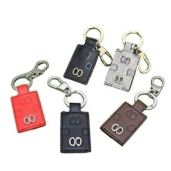 Genuine Leather Keychain Classic Letter Design High-quality Cowhide High Quality Keychain Exquisite Luxury Car Keyring Alloy Unisex Jewelry