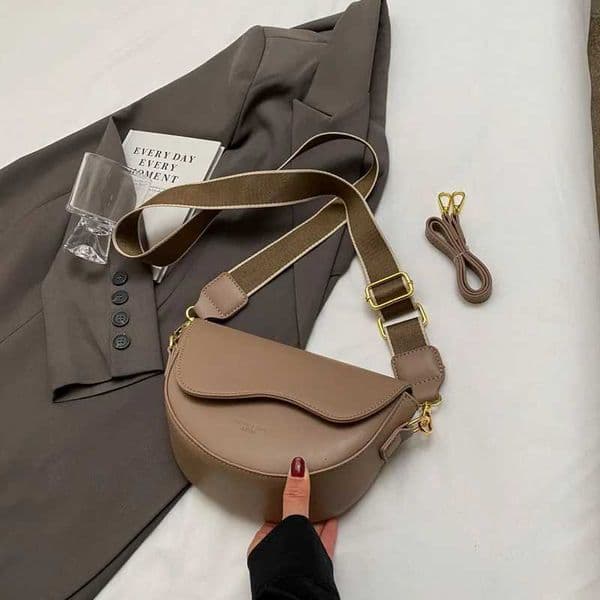 Fiable Square Bags Wens Shoder Bags Wide Shoder Strap Bags Wens Handbags Solid Color PU Leather Crossbody Bag1 D251017