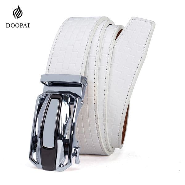 DOOPAI Mens Belt Automatic Genuine Leather of Men Male Metal Buckle High Quality Waist Black 251008