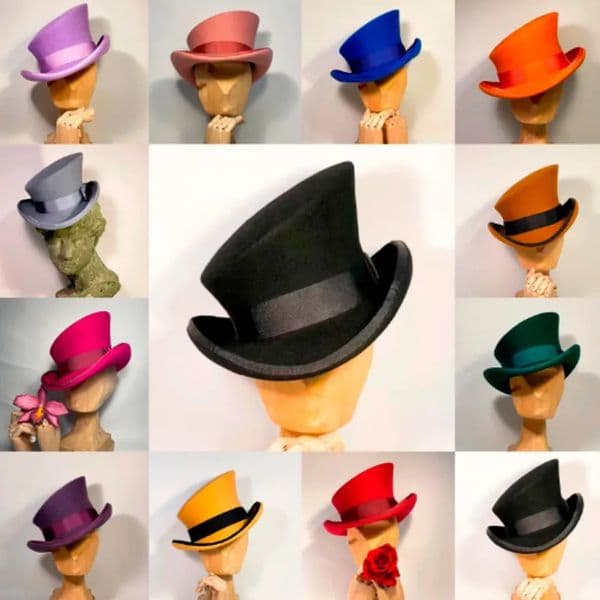 Cashmere Hat Asymmetric Top Hat Wool Hat Women Men Fashiona Formal Hat Ribbon Steam Punk Hats Men Lumber Costume Cap Party Hat 251017