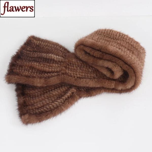 Women Hand Knitted 100 Real Mink Fur Scarf Natural Warm Long Mink Fur Muffler Shawl Lady Winter Genuine Mink Fur Scarves 251011