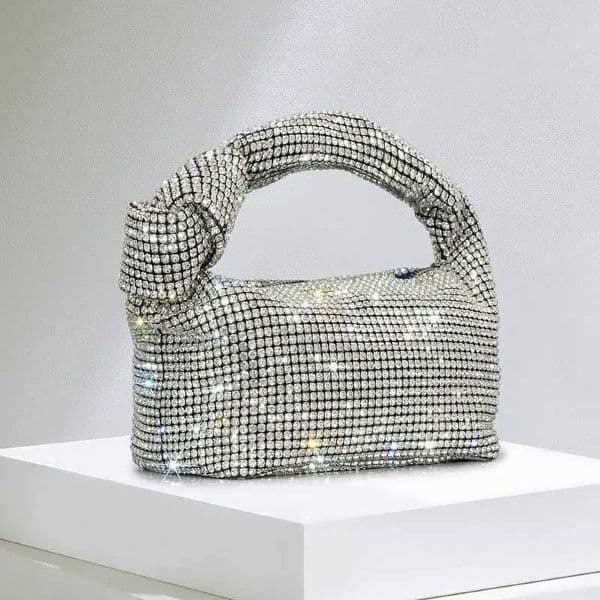Handle Rhinestones Knot Evening Bags Silver Crystal Top Handle Bag for Women Purses and Handbags Luxury Designer Handbag Tote Z251017