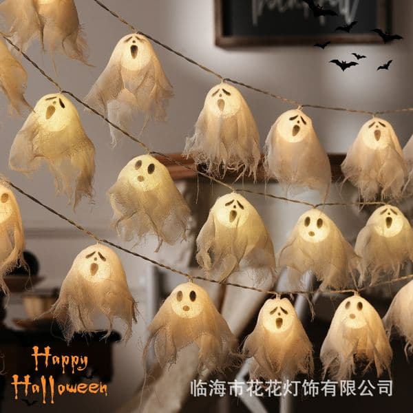 Halloween Decoration Pumpkin LED Atmosphere Battery Box String Colorful Lights Props