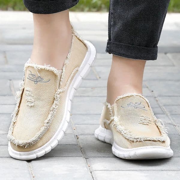 Mens Spring Summer AntiOdor Breathable SlipOn Canvas Sneakers Comfortable Casual Shoes 251013