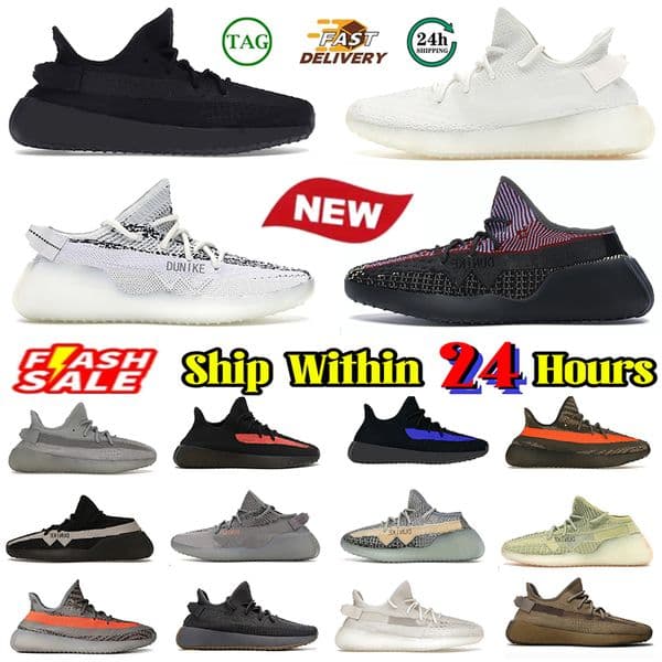 Mens running shoes Designer sneakers for women men Classic Flats Shoe Black White Breathable mens outdoor Sports Trainers casual flat Sport 350 boost v2 shoes