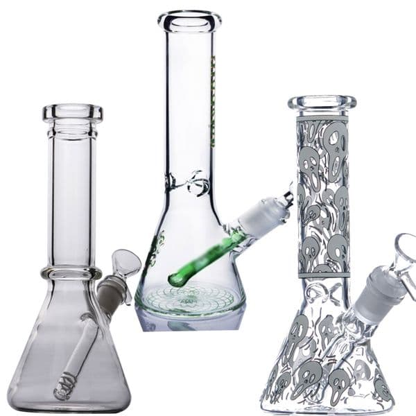 Glass Bongs Hookahs Downstem Perc Bubbler Heady beaker Bong Smoking Water Pipe With 14mm Bowl 9.8'' f6ad3