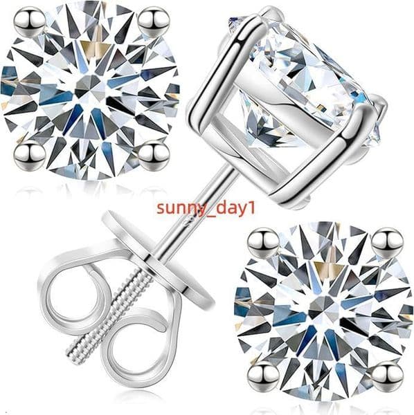 Moissanite Stud Earrings Screw Back 310mm 02ct80ct 18K White Yellow Rose Gold Plated S925 Sterling Silver Round Cut D Color Designer