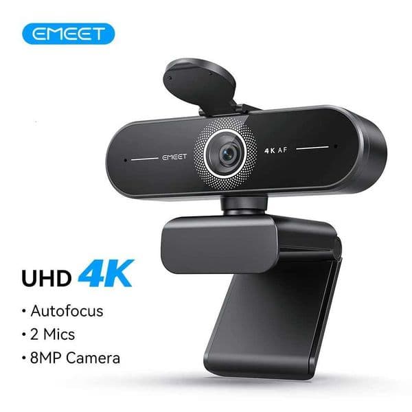 EMEET 4K Webcam 8MP for PCComputer PDAF Auto Focus Video Camera With Dual NoiseCancelling Mics Web Camera Works for ZoomTeams X251018