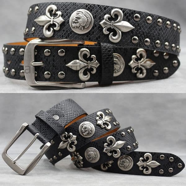 Designer Belt Men Belts For Women New Skull Rivet Belt Punk Mens Belt Womens Snake Pattern Versatile Decorative Waist Belt