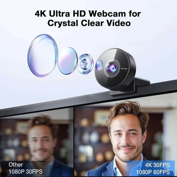 Webcam 4K Web Camera 1080P 60fps with Microphone USB Camera for Computer Desktop Laptop EMEET Webcam X2510181