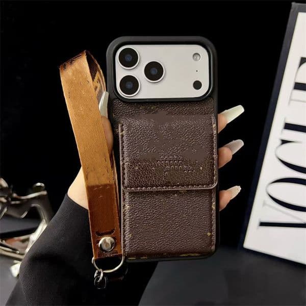 Designer Phone Case for IPhone 17promax 16 Pro Max 16 15 14 13 12 11 Card Bag Luxury Phone Case Wallet with Card Holder Shockproof Flip Cover Men Women Protective Cover