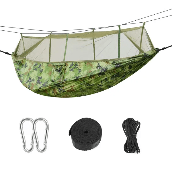 Camping Hammock with Mosquito Net Portable Double Hammock Tent Load Two People with 2 Straps Best for Outdoor Garden Hiking Travel