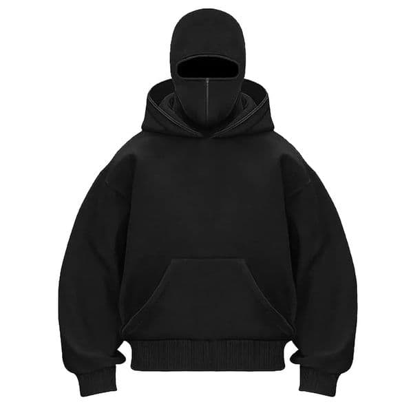 Mens Balaclava Hoodies Half Zip Up Pullover Double Hooded Fleece Sweatshirt Unisex Fall Winter Outfits For Men 251014
