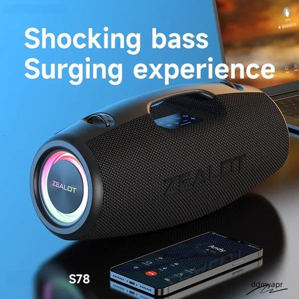 ddmyApr Portable Bluetooth Speaker With Double Pairing Capability And 360° Stereo Subwoofer
