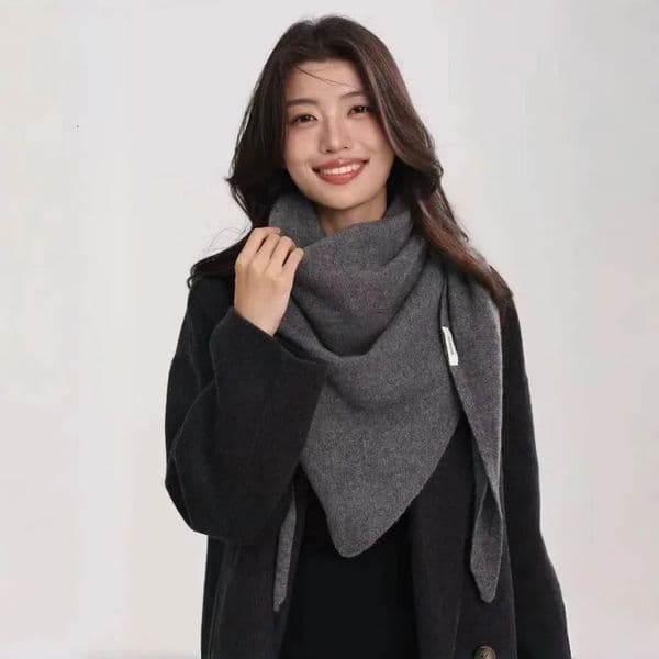 Fahion Women Scarf Autumn Winter Wool Blend Triangle Muffler Lady Shawl Korean Style Striped Thick Warm Wrap Female 251016