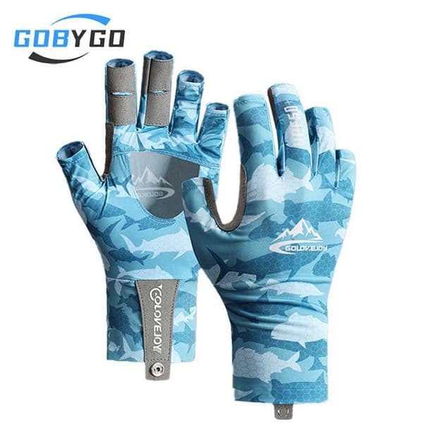 1Pair Summer Shade Fishing Gloves Ice Silk Breathable Anti-slip Wear-resistant Half-finger Gloves for Outdoor Fishing Unisex Z250804