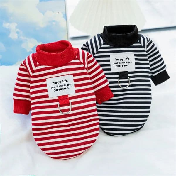 Pet Dog Hoodies Autumn Winter Warm Dog Clothes for Small Dogs Kitten Puppy Costumes Pet Striped Dog Shirt Chihuahua Sweatshirt 251017