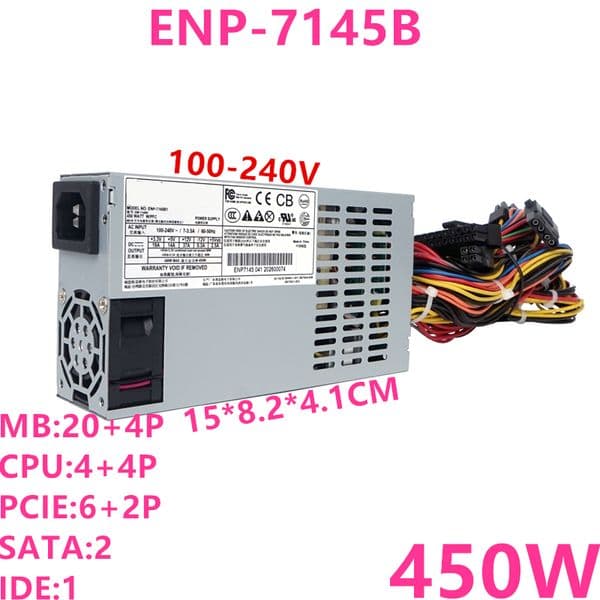 100% New Original PSU For Enhance 80plus Gold FLEX Small 1U PCIE6+2P K35 K29 K39 450W Power Supply ENP-7145B ENP 7145B