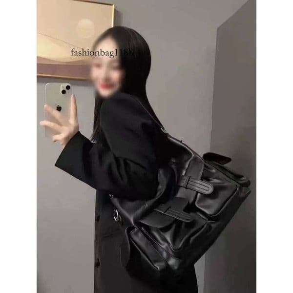 Fall Winter Large Capaci Soft Leather Motorcycle Crossbody Women's Single oulder Tote Casual Sle Faion Bag