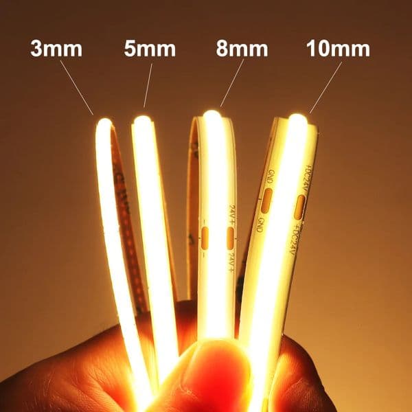 3mm 5mm COB LED Strip 12V 24V Dimmable 3000K 4000K 6000K High Density Flexible LED Light For Home Decor RA90 LED Strip Lights 251017