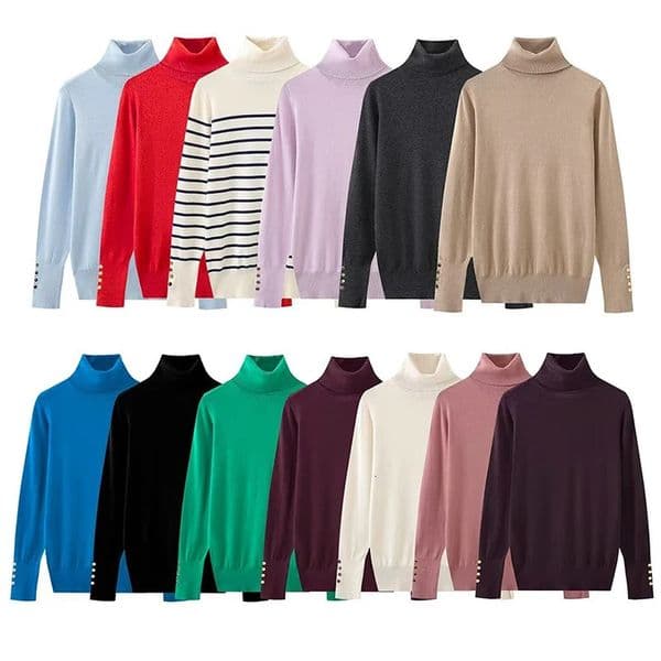 YENKYE Autumn Women Long Sleeve Basic Turtleneck Knit Sweater Casual Pullover Knitwear 251018